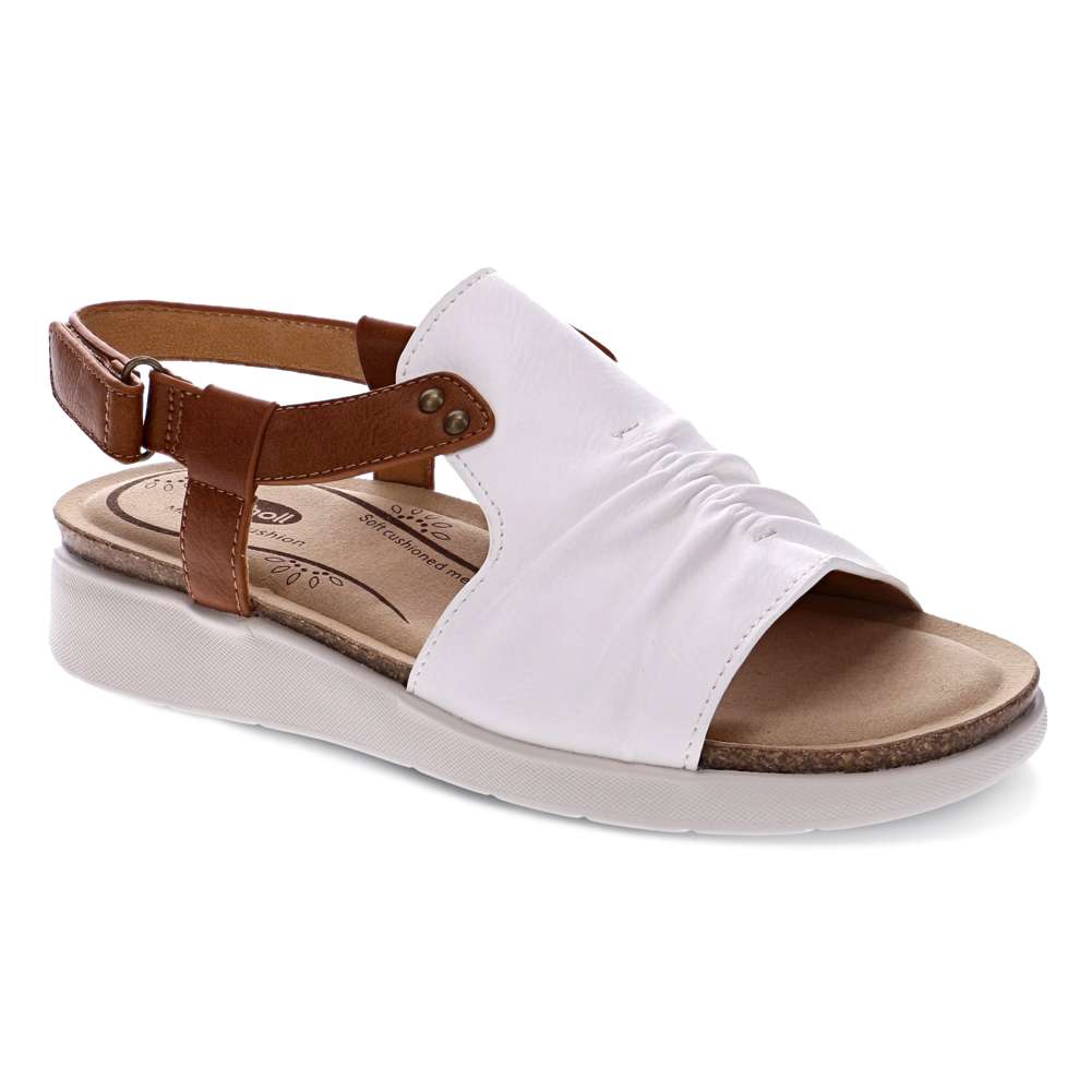 Tyler Back Strap Sandal - White/Tan