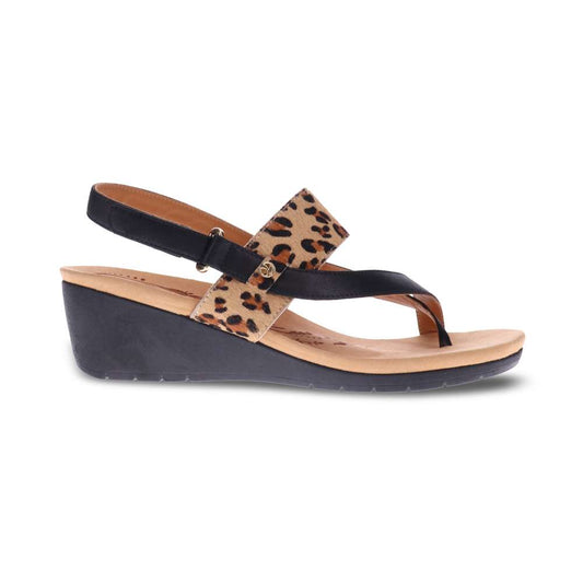 Honolulu Back Strap Wedge - Leopard