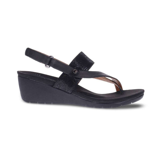 Honolulu Back Strap Wedge - Onyx/Black Lizard