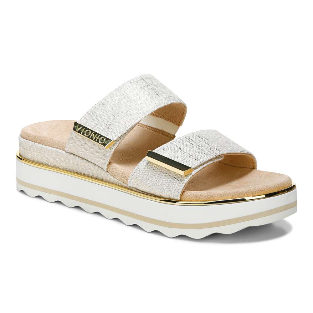 Brandie Flatform Slide - Marshmallow Linen