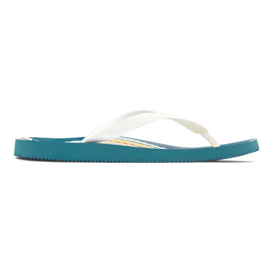 Beach Manly Toe Post Sandal Print - Teal