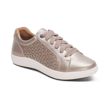 Courtney Lace-up Sneaker - White Gold Cutout