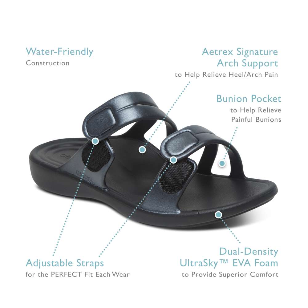Janey Sport Slide - Black