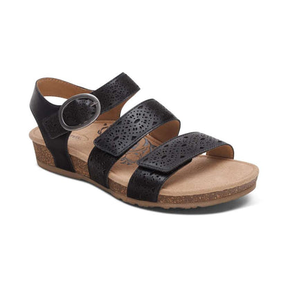 Lilly Strapped Sandal - Black Cutout