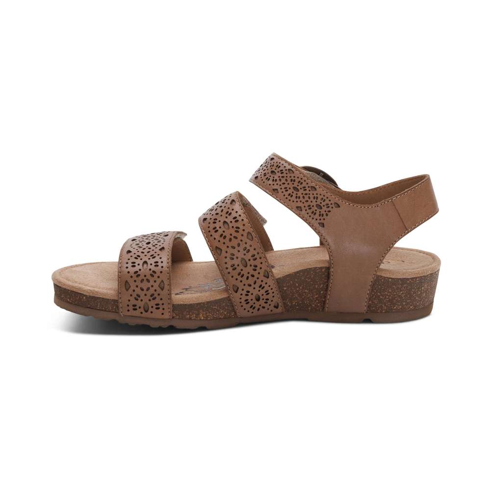 Lilly Strapped Sandal - Taupe Cutout