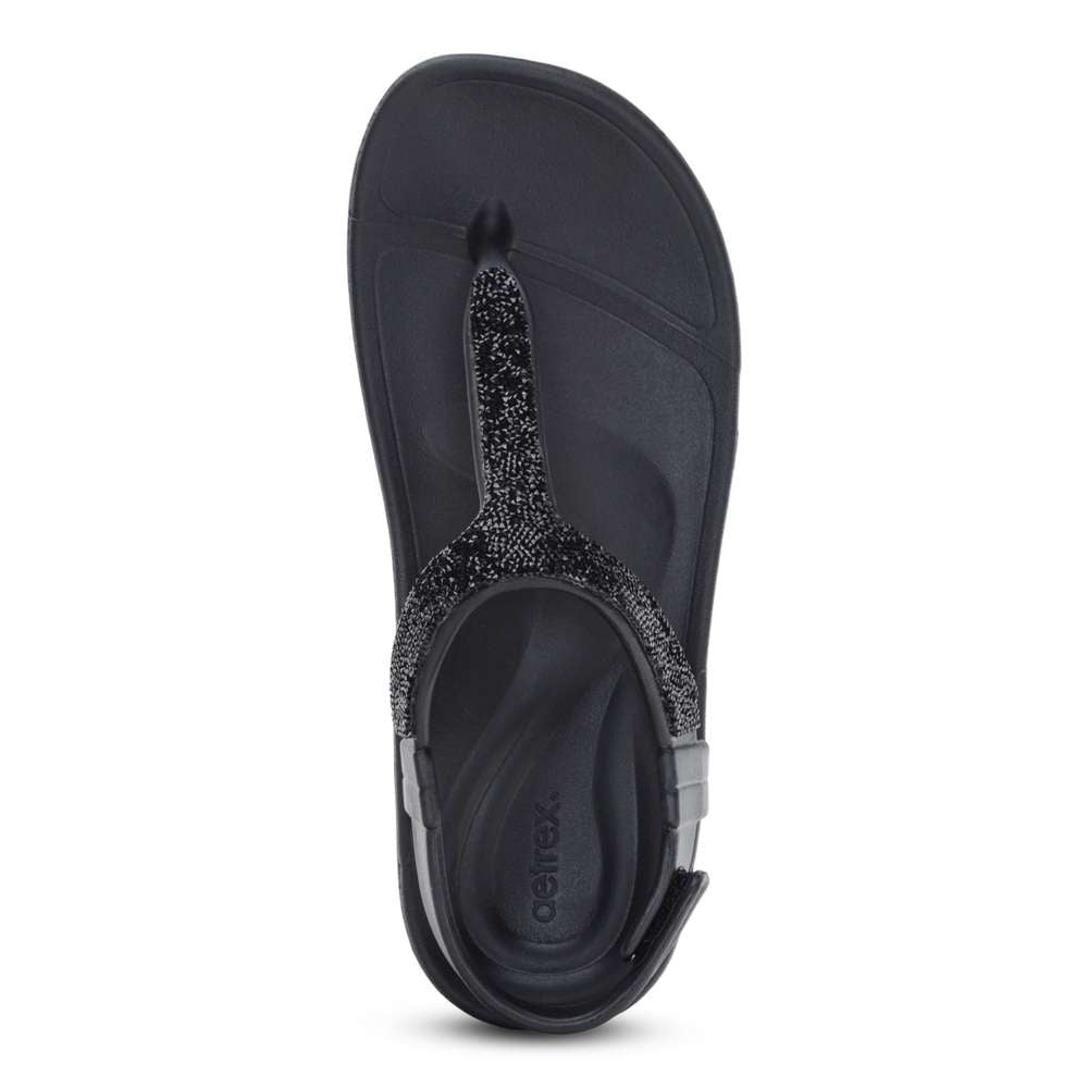 Skyler Sandal - Black Sparkle