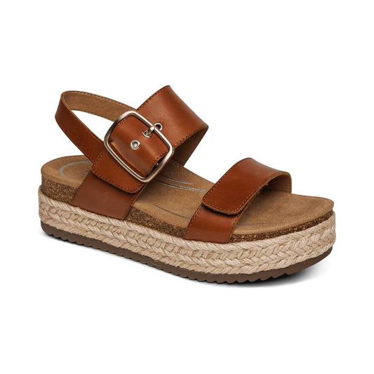 Vania Arch Support Platform Sandal - Cognac