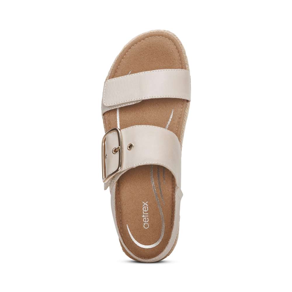 Vania Arch Support Platform Sandal - Ivory