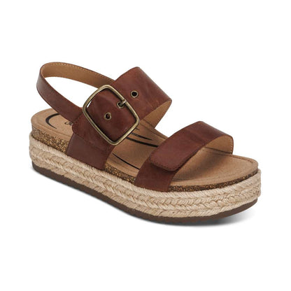 Vania Arch Support Platform Sandal - Walnut