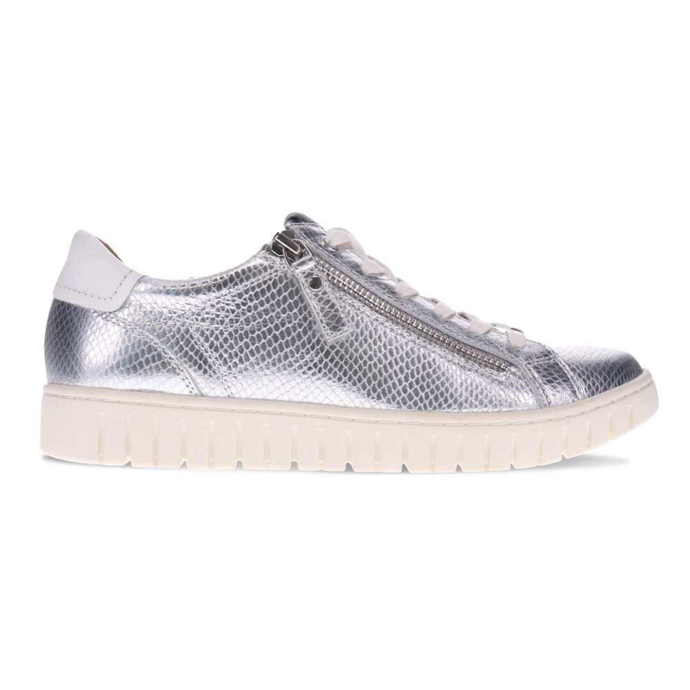 Luna Lace-Up Sneaker - Silver Snake