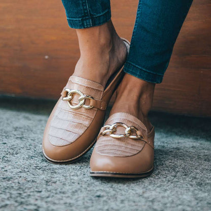 Trudy Mule - Black/Black Croc