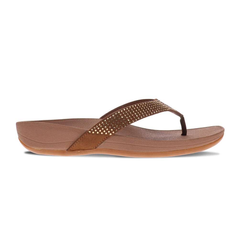 Allora Toe Post Sandal - Bronze Rhinestone