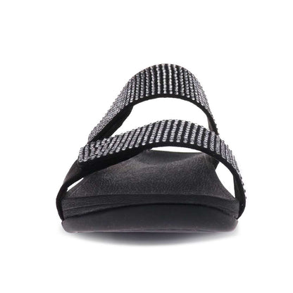 Avoca Slide Sandal - Black Rhinestone
