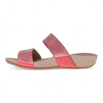 Avoca Slide Sandal - Coral Rhinestone