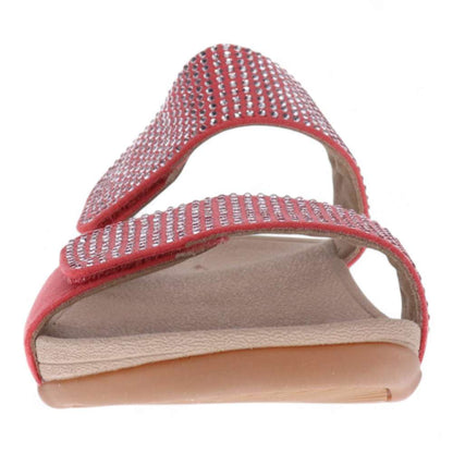 Avoca Slide Sandal - Coral Rhinestone