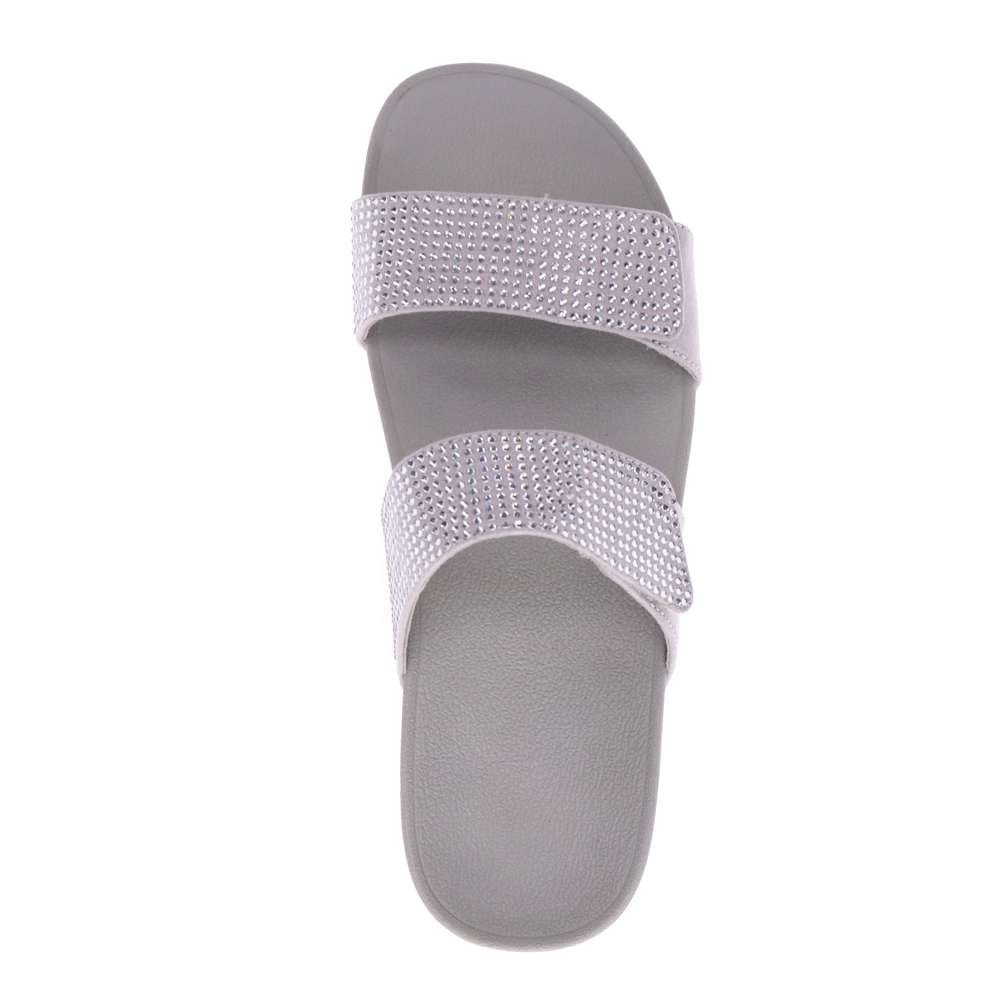 Avoca Slide Sandal - Silver Rhinestone