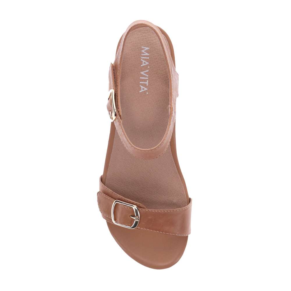 Nadia Wedge Sandal - Pebble