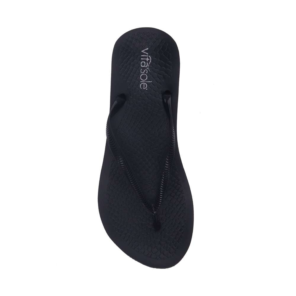 Venice Solid Women's Toe Post Sandal - Black