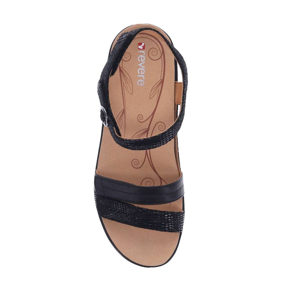 Barbados Sandal - Black French/Lizard