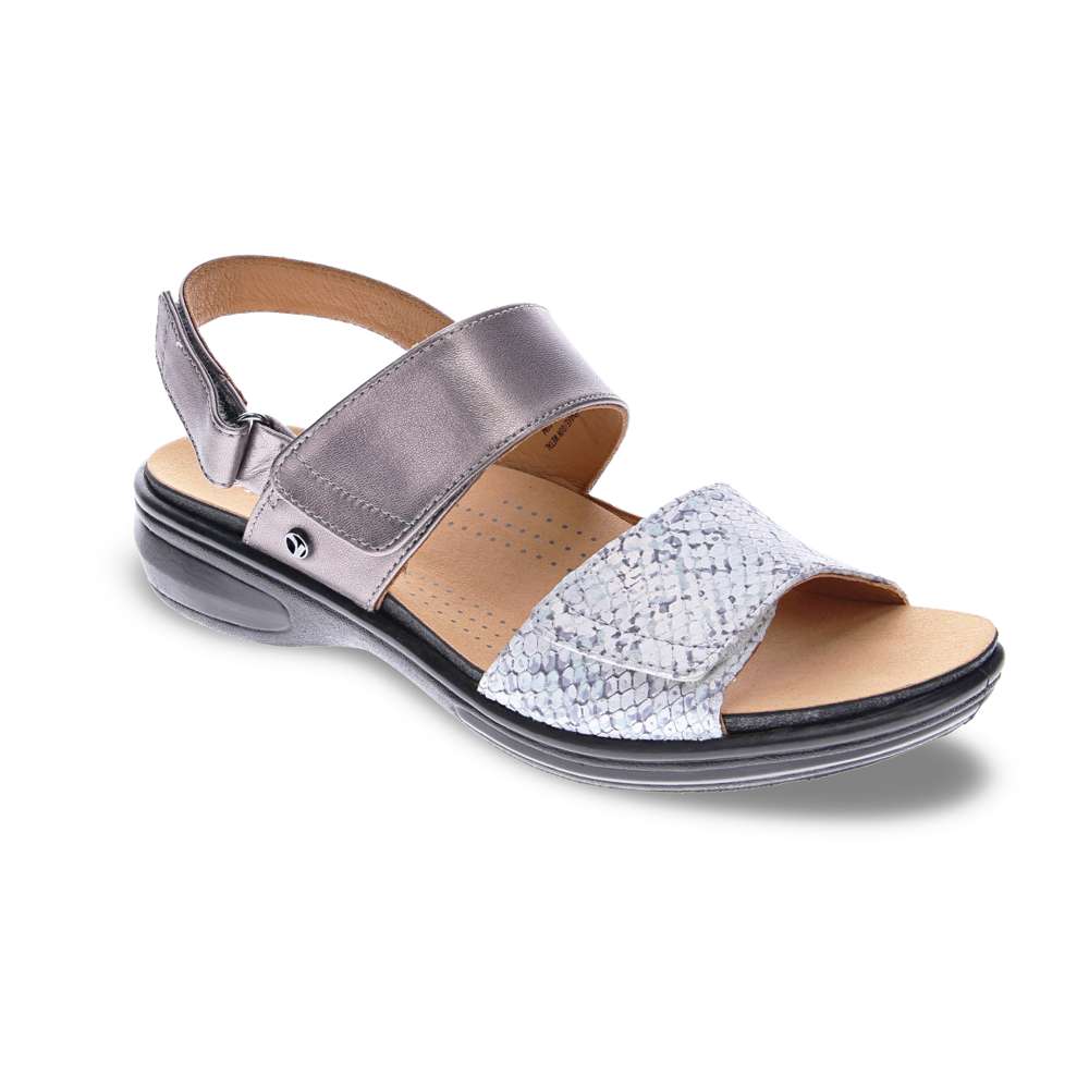 Como Adjustable Sandal - Teal Snake/Gunmetal