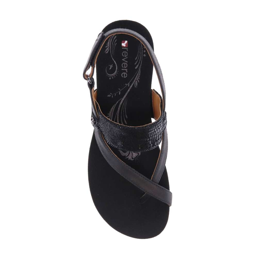 Honolulu Back Strap Wedge - Onyx/Black Lizard