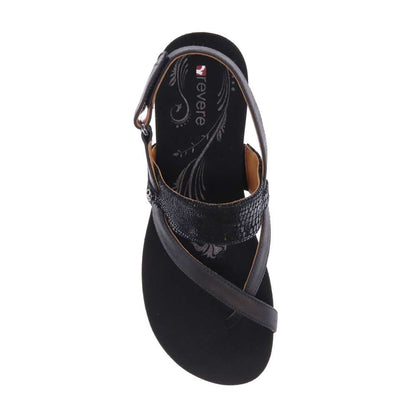 Honolulu Back Strap Wedge - Onyx/Black Lizard