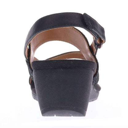 Honolulu Back Strap Wedge - Onyx/Black Lizard