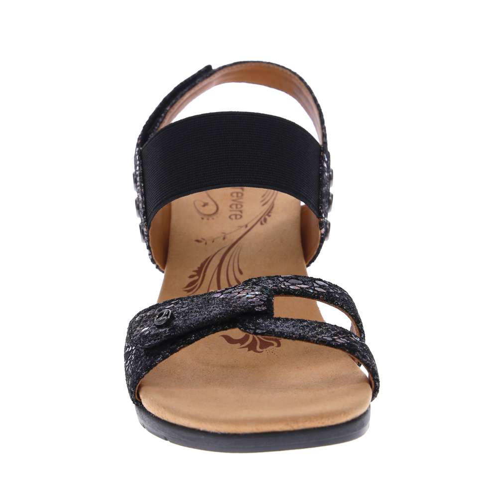 Tahiti Wedge - Black Metallic Python