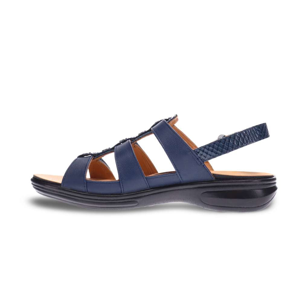 Toledo Back Strap Sandal - Navy Snake/Blue