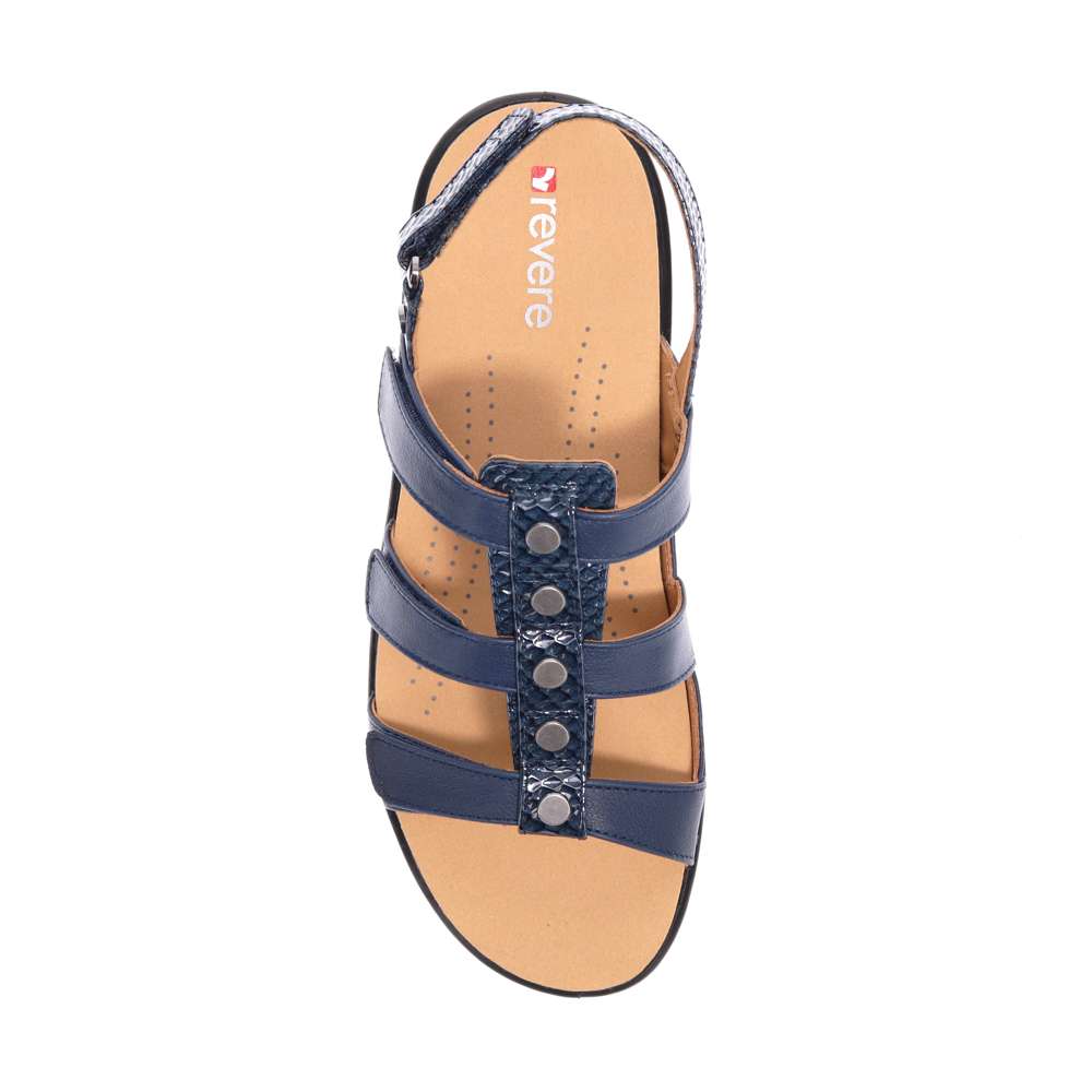 Toledo Back Strap Sandal - Navy Snake/Blue