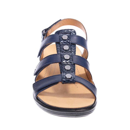 Toledo Back Strap Sandal - Navy Snake/Blue