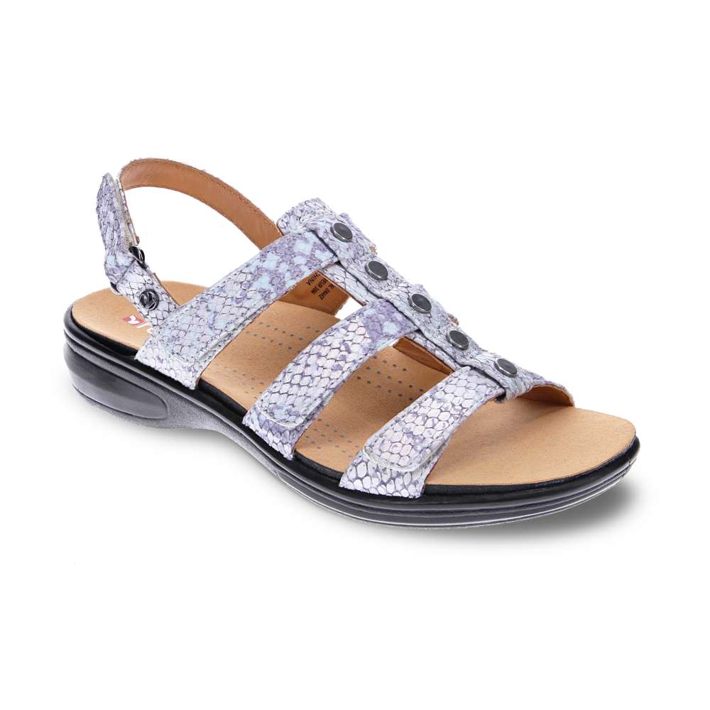 Toledo Back Strap Sandal - Teal Snake