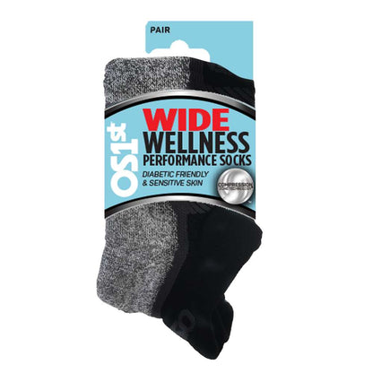Wide No Show Wellness Performance Sock (WP4+) - Black