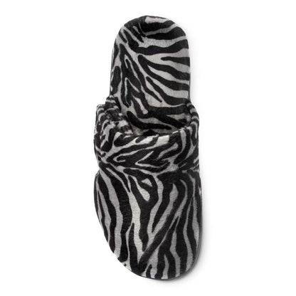Gemma Mule Slipper - Dark Grey Zebra