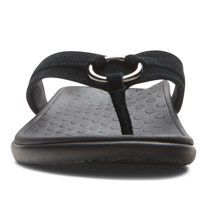 Tide Aloe Toe Post - Black Suede