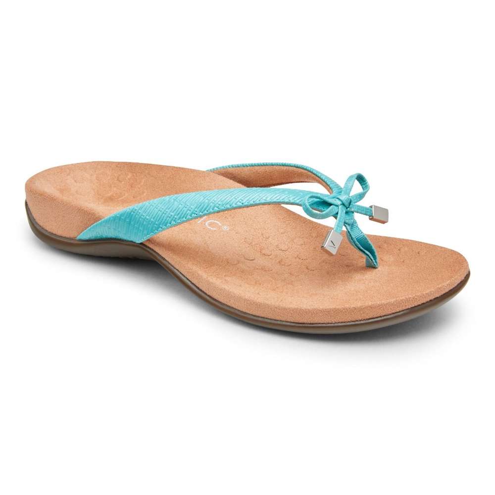 Bella Toe Post Sandal - Teal Woven
