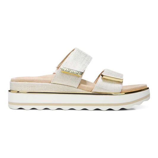 Brandie Flatform Slide - Marshmallow Linen