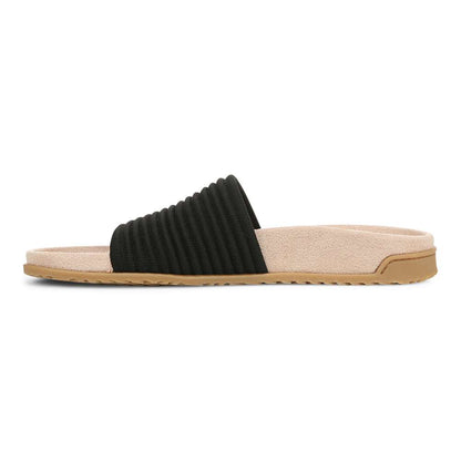 Evie Knit Slide Sandal - Black