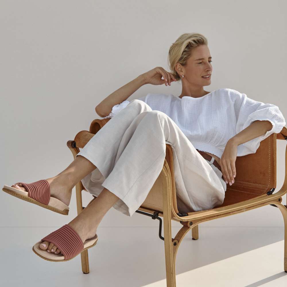 Evie Knit Slide Sandal - Withered Rose