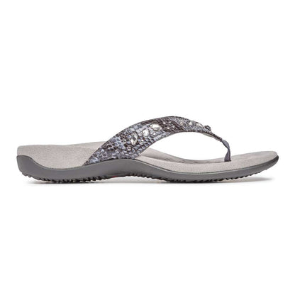 Lucia Toe Post Sandal - Slate Grey Snake