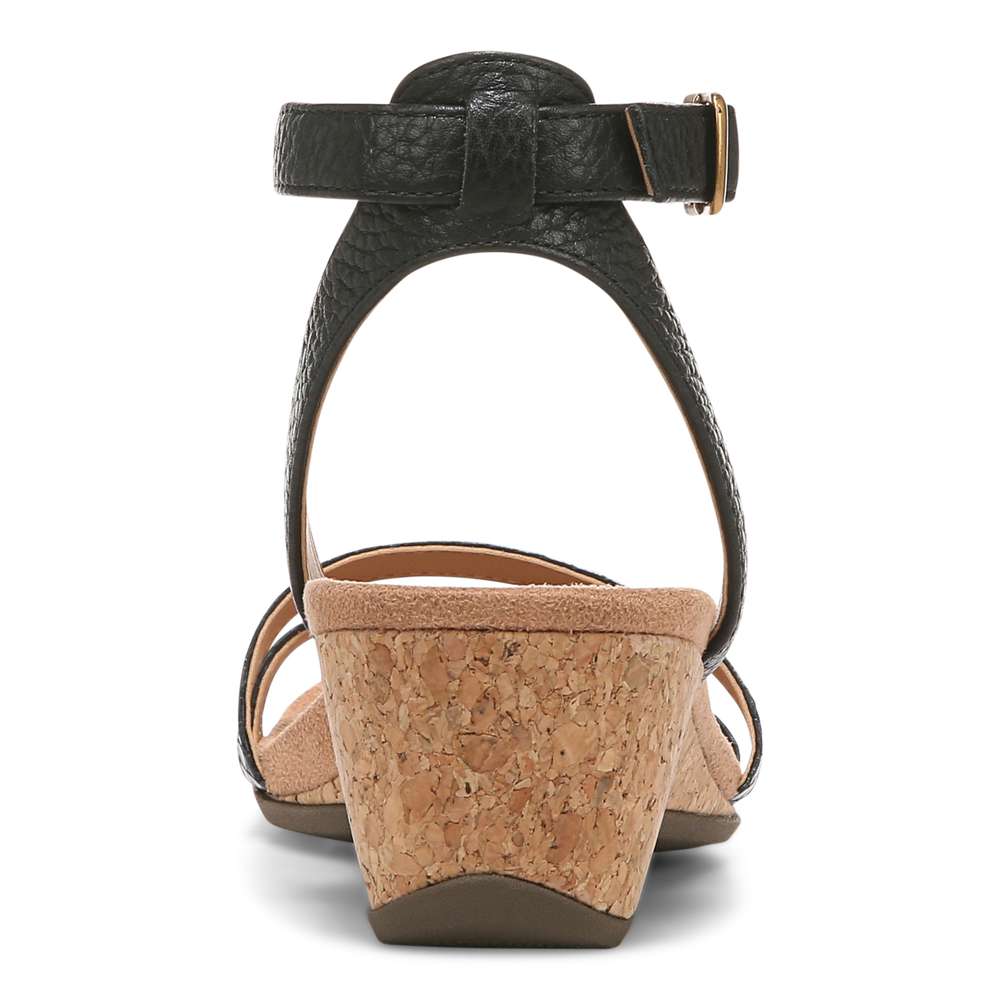 Orlanda Wedge Sandal - Black Pearl Snake