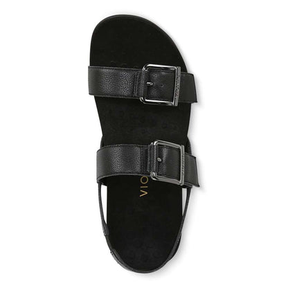 Reese Back Strap Sandal - Black Tumbled Leather