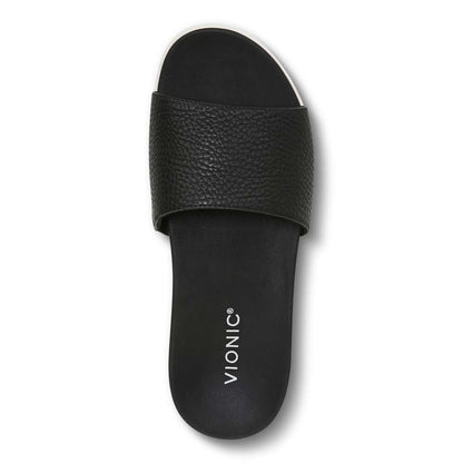 Val Slide Sandal - Black Tumble