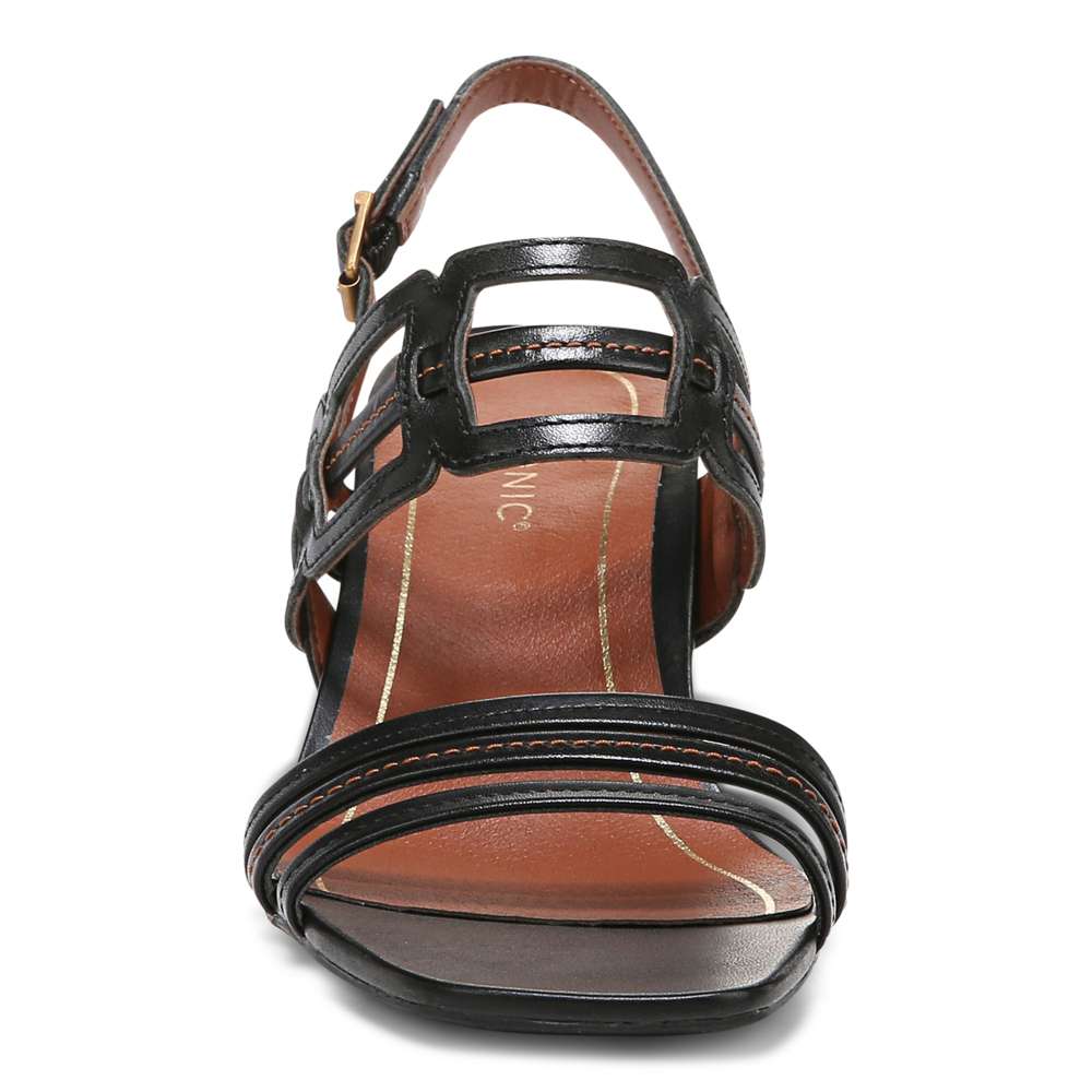 Zaphira Heeled Sandal - Black Leather