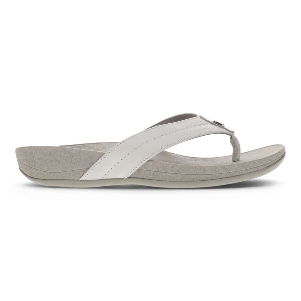 Allora Smooth Toe Post Sandal - White